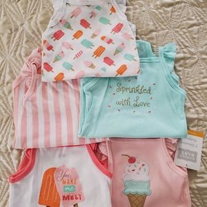 Hudson Baby Sleeveless Bodysuits 5pack 3-6m